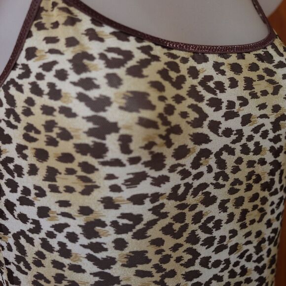 Marilyn Monroe Leopard Print Sheer Bodysuit Large Sheer Animal Statement Piece - Picture 5 of 14